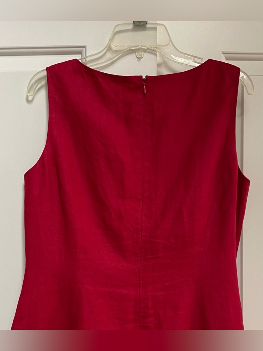 Talbots Vintage 12 True Red 100% Irish Linen Lined Sheath Classic Timeless Work - Picture 7 of 13